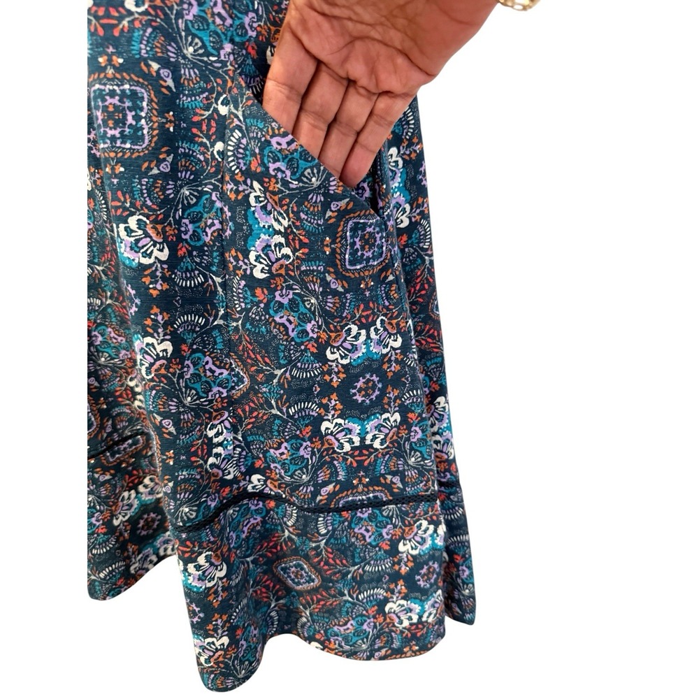 NWT Fat Face Simone Dress 6 Mirrored Jersey Teal UK 10 Pockets Boho - Picture 4 of 16